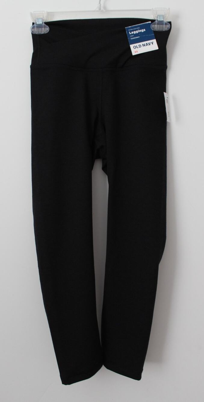 Old Navy Womens Extra High-Waisted CloudComfy Crop Leggings Black Jack Size XS